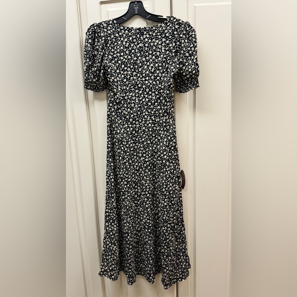 Reformation Black Floral Midi Dress